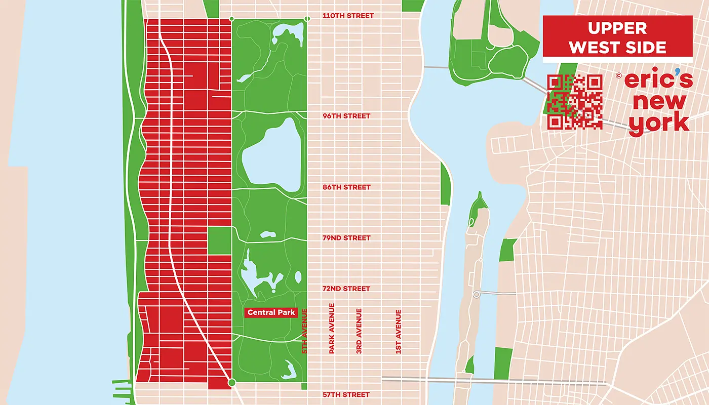 Upper West Side en Nueva York - Mapa Gratuito